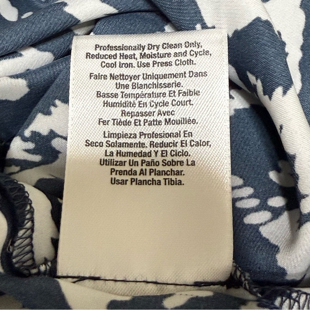 DKNYC Shift Dress Navy White Abstract Print Short Sleeve Work Casual Size XL - Picture 8 of 9